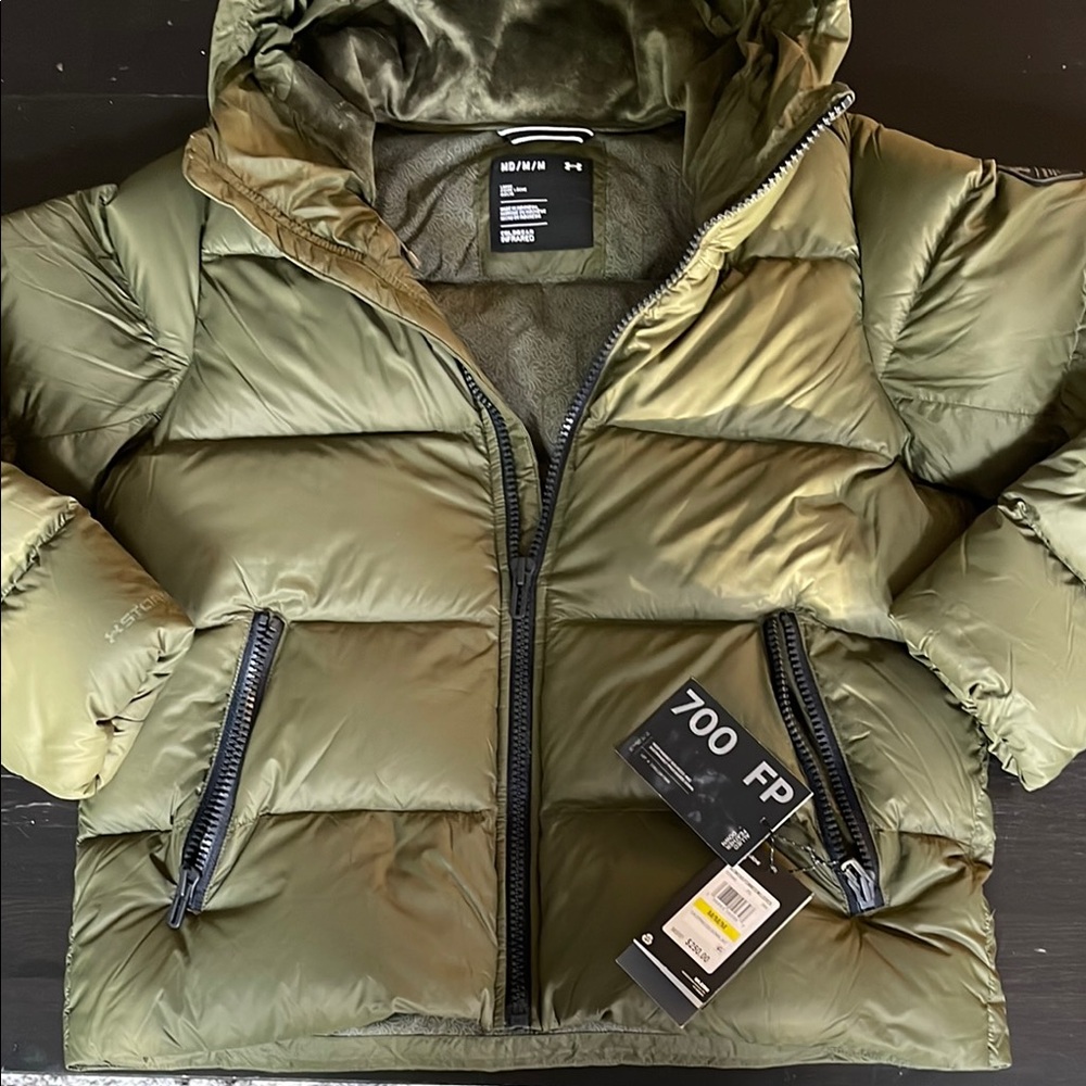 Stay Warmer Longer in this Under Armour ColdGear Infrared Jacket in Olive Green